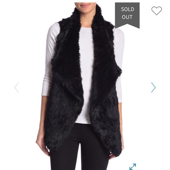 Black Rabbit Fur Vest - Picture 1 of 6